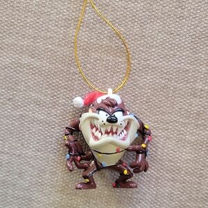 Taz Christmas Ornament with Santa Hat
